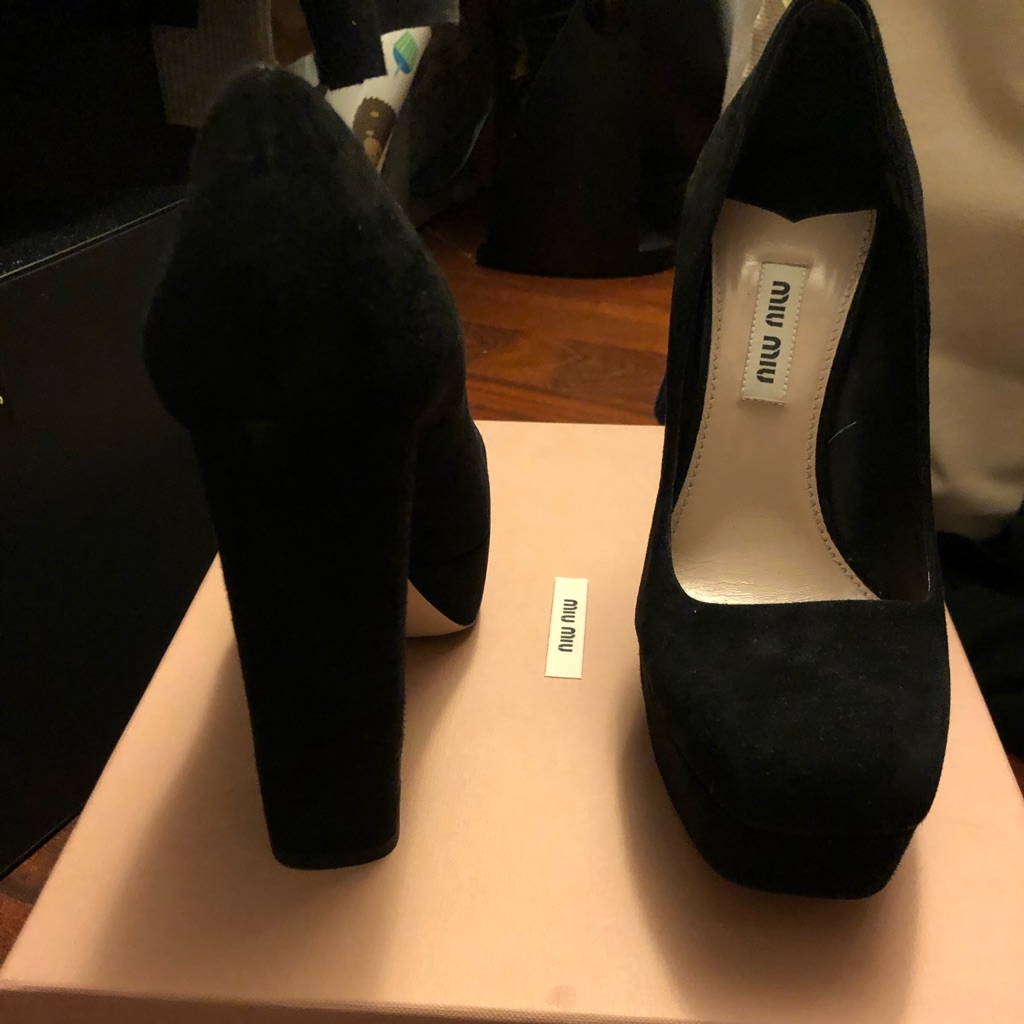 Miu Miu Suede Platform Heels Size 35